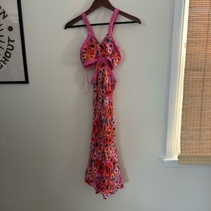 Hello Molly cross cut out dress  floral